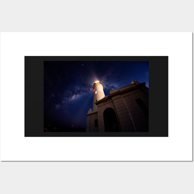 Milky Way over lighthouse Wall Art by dags